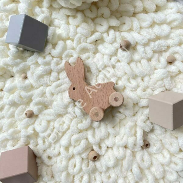 Rabbit And Toy Wooden Rattle For Baby And Child Room