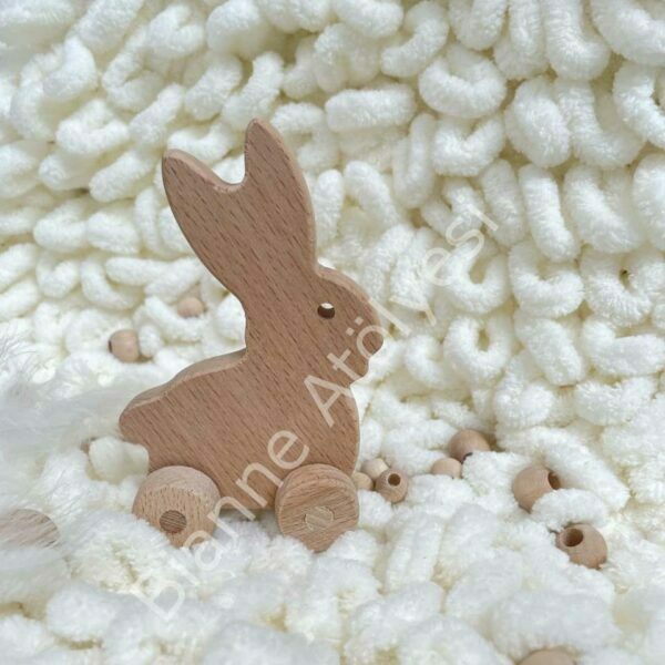 Rabbit And Toy Wooden Rattle For Baby And Child Room